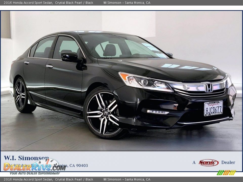 2016 Honda Accord Sport Sedan Crystal Black Pearl / Black Photo #1