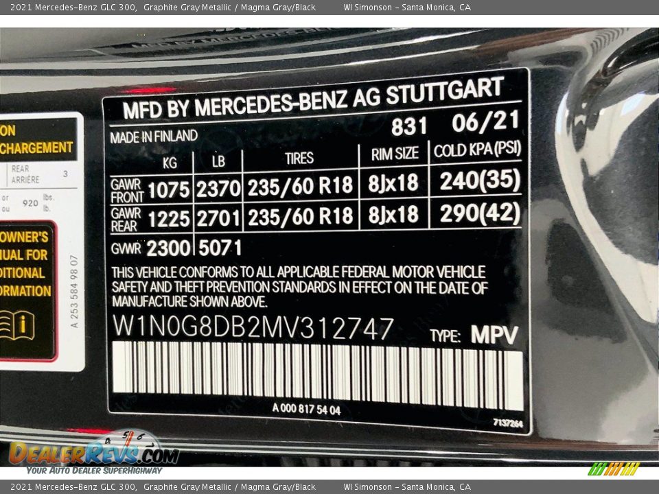 2021 Mercedes-Benz GLC 300 Graphite Gray Metallic / Magma Gray/Black Photo #11
