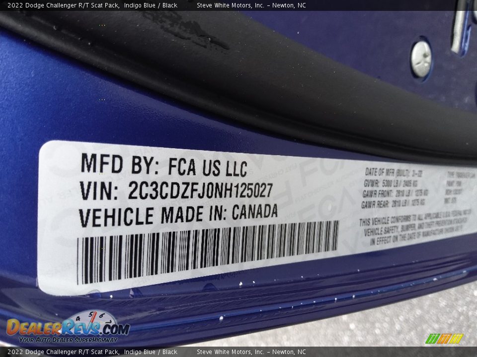 2022 Dodge Challenger R/T Scat Pack Indigo Blue / Black Photo #28