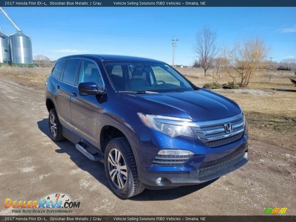 2017 Honda Pilot EX-L Obsidian Blue Metallic / Gray Photo #12