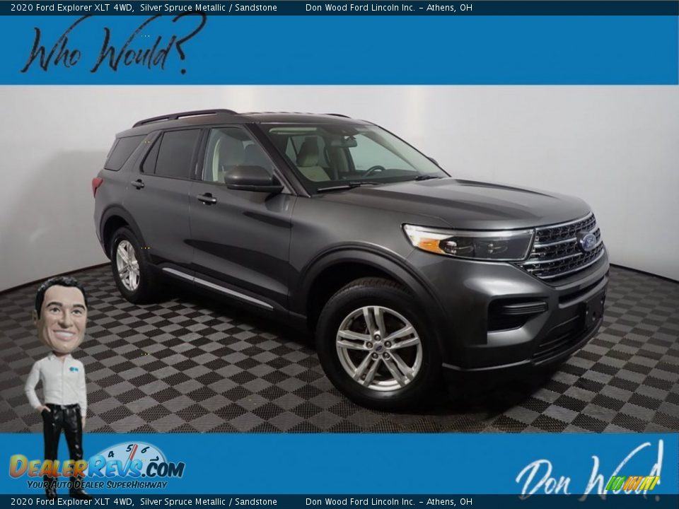 2020 Ford Explorer XLT 4WD Silver Spruce Metallic / Sandstone Photo #1