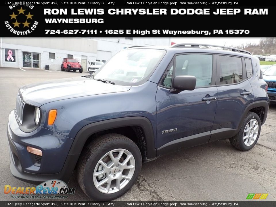 2022 Jeep Renegade Sport 4x4 Slate Blue Pearl / Black/Ski Gray Photo #1