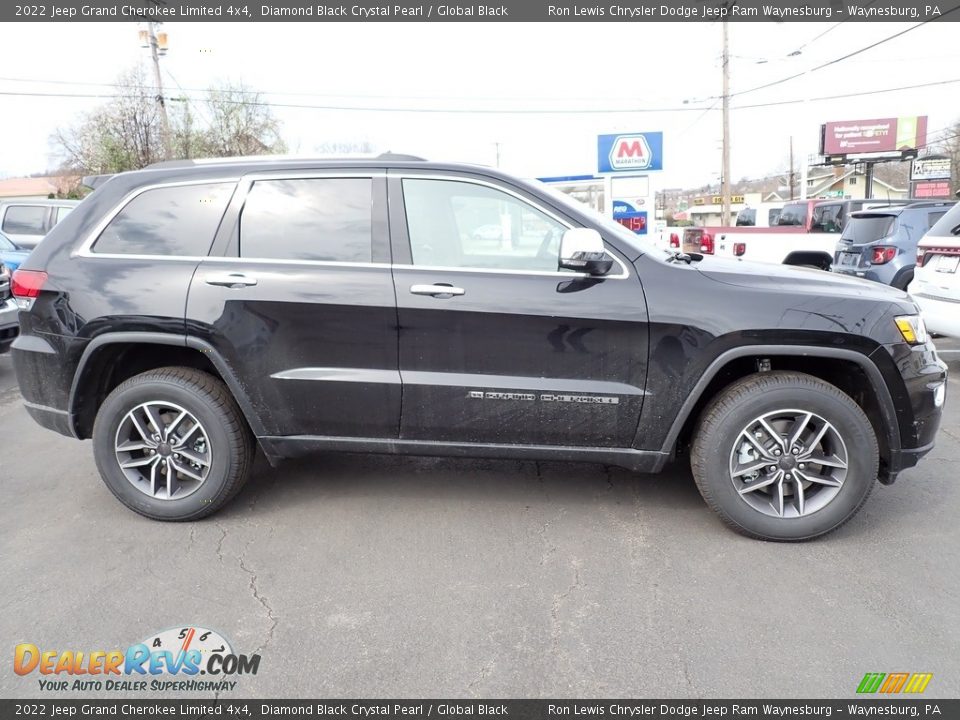 2022 Jeep Grand Cherokee Limited 4x4 Diamond Black Crystal Pearl / Global Black Photo #7