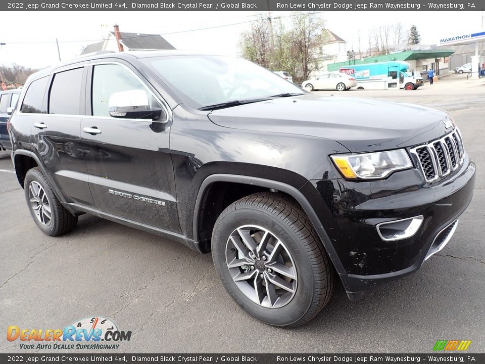 2022 Jeep Grand Cherokee Limited 4x4 Diamond Black Crystal Pearl / Global Black Photo #8