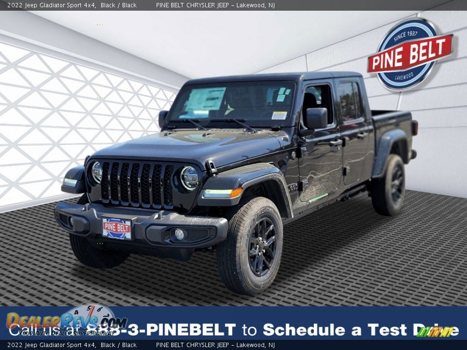 2022 Jeep Gladiator Sport 4x4 Black / Black Photo #1