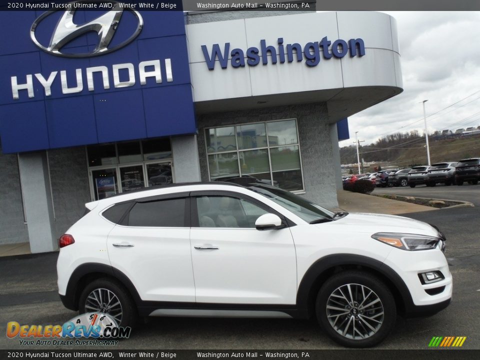 2020 Hyundai Tucson Ultimate AWD Winter White / Beige Photo #2