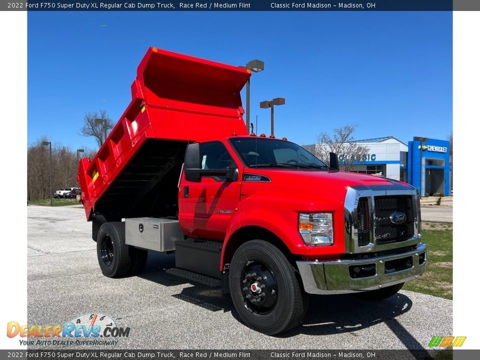 2022 Ford F750 Super Duty XL Regular Cab Dump Truck Race Red / Medium Flint Photo #3