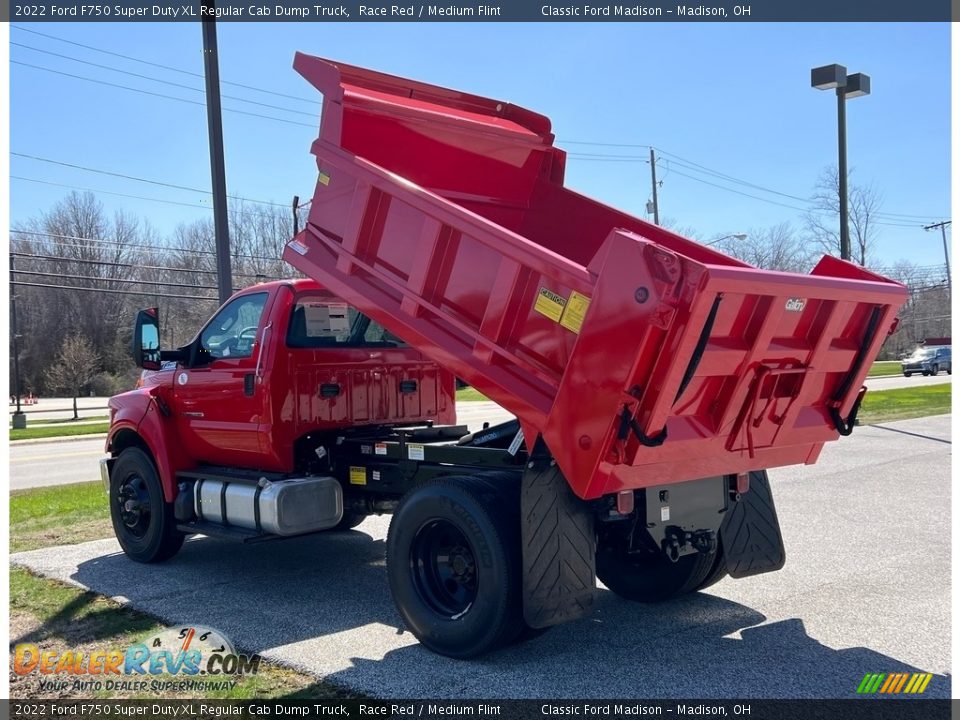 2022 Ford F750 Super Duty XL Regular Cab Dump Truck Race Red / Medium Flint Photo #6