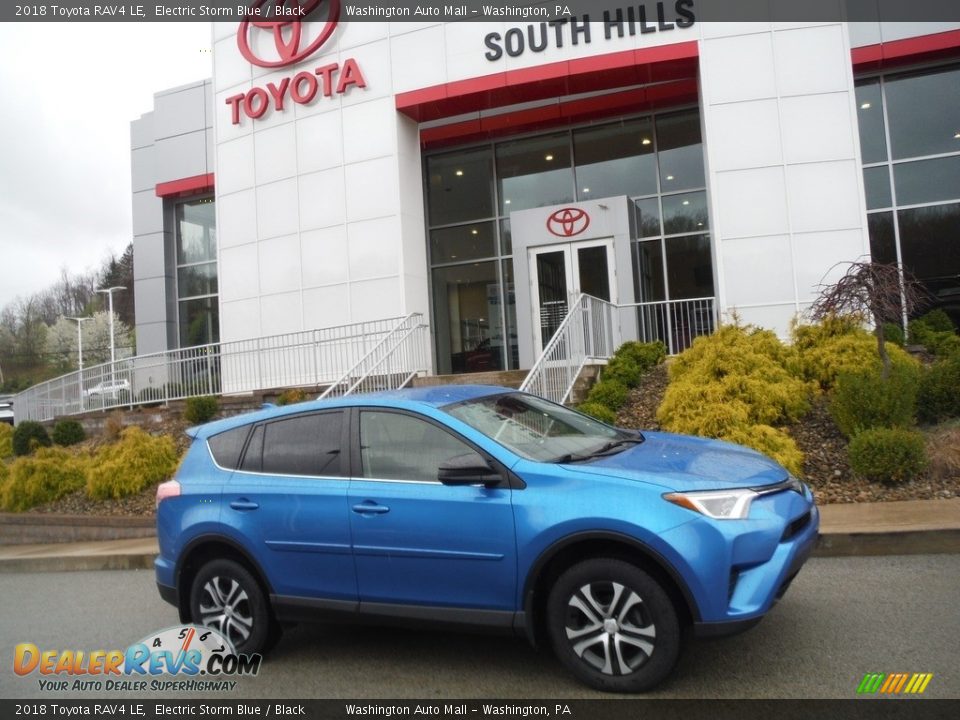 2018 Toyota RAV4 LE Electric Storm Blue / Black Photo #2