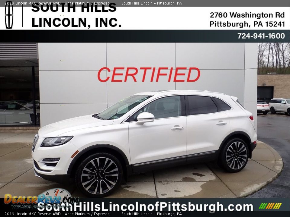 2019 Lincoln MKC Reserve AWD White Platinum / Espresso Photo #1