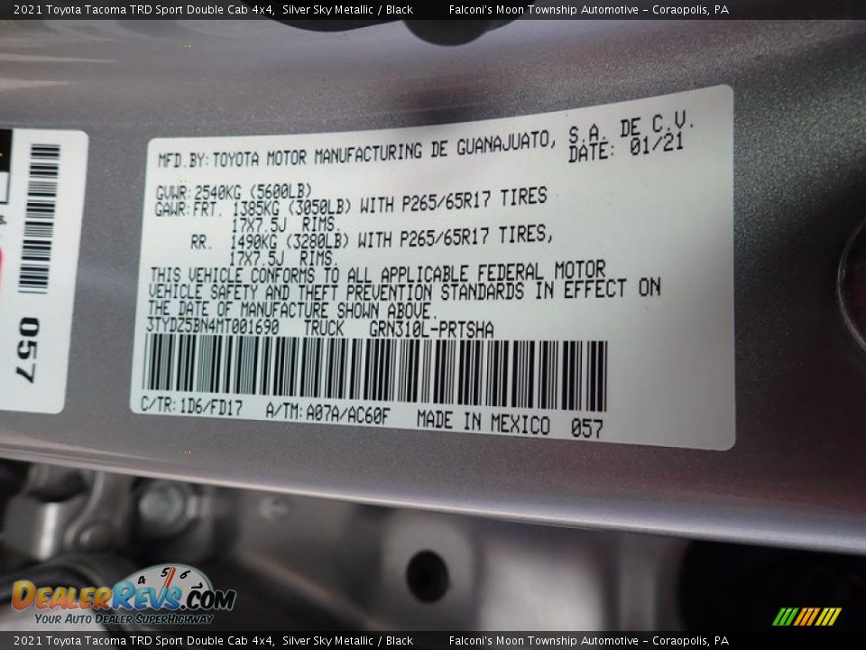 2021 Toyota Tacoma TRD Sport Double Cab 4x4 Silver Sky Metallic / Black Photo #28