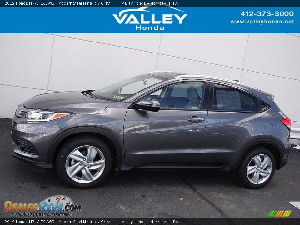 2019 Honda HR-V EX AWD Modern Steel Metallic / Gray Photo #2