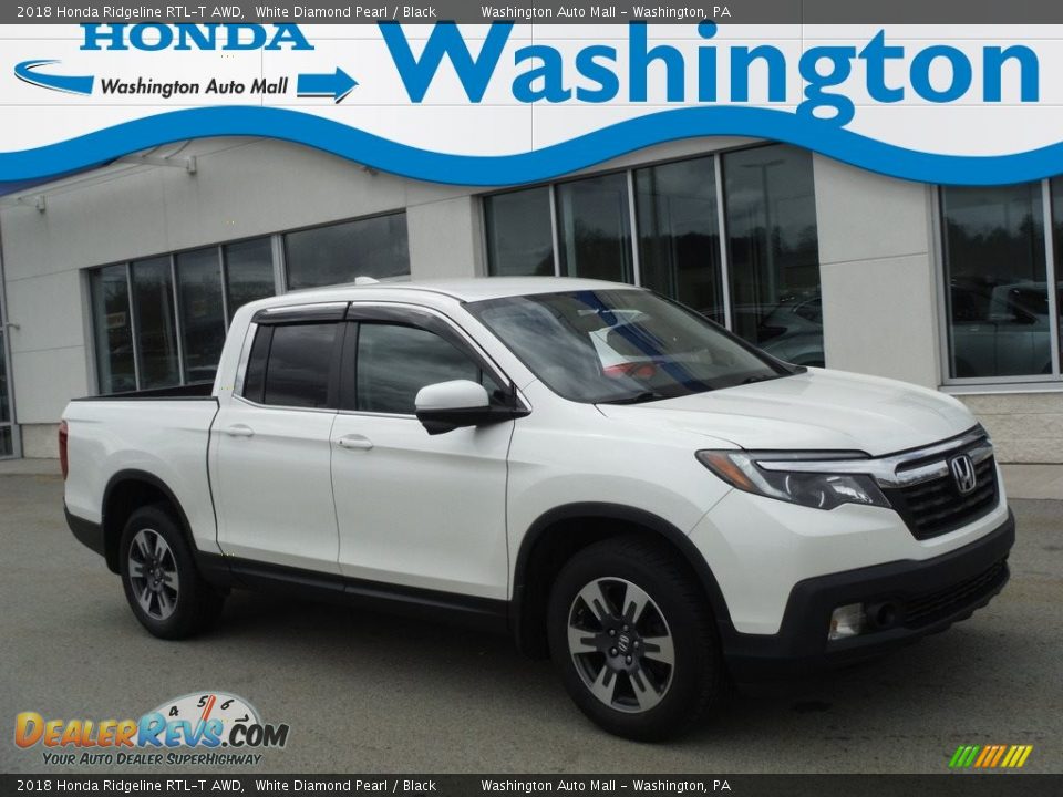 2018 Honda Ridgeline RTL-T AWD White Diamond Pearl / Black Photo #1