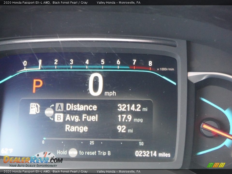 2020 Honda Passport EX-L AWD Black Forest Pearl / Gray Photo #34