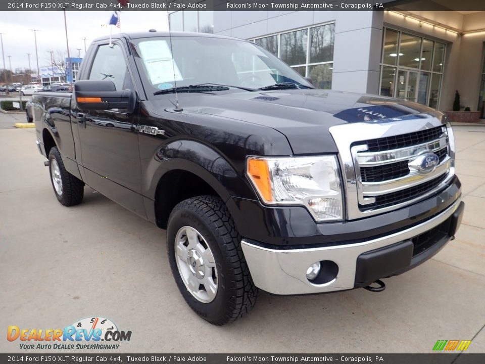 2014 Ford F150 XLT Regular Cab 4x4 Tuxedo Black / Pale Adobe Photo #8