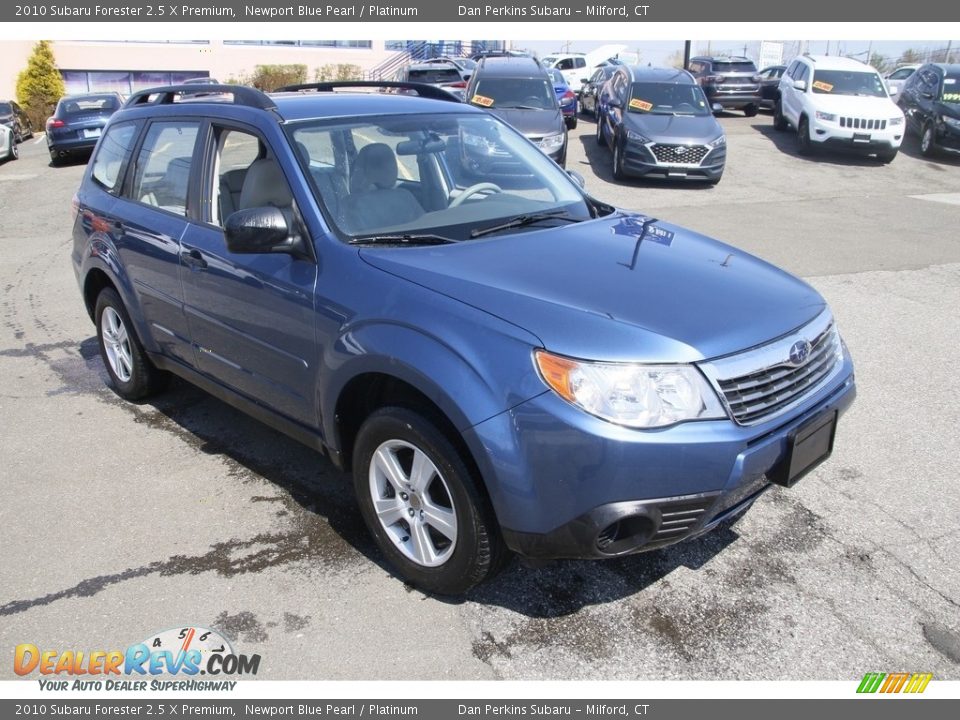 2010 Subaru Forester 2.5 X Premium Newport Blue Pearl / Platinum Photo #3