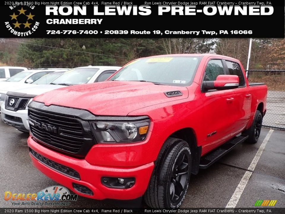 2020 Ram 1500 Big Horn Night Edition Crew Cab 4x4 Flame Red / Black Photo #1