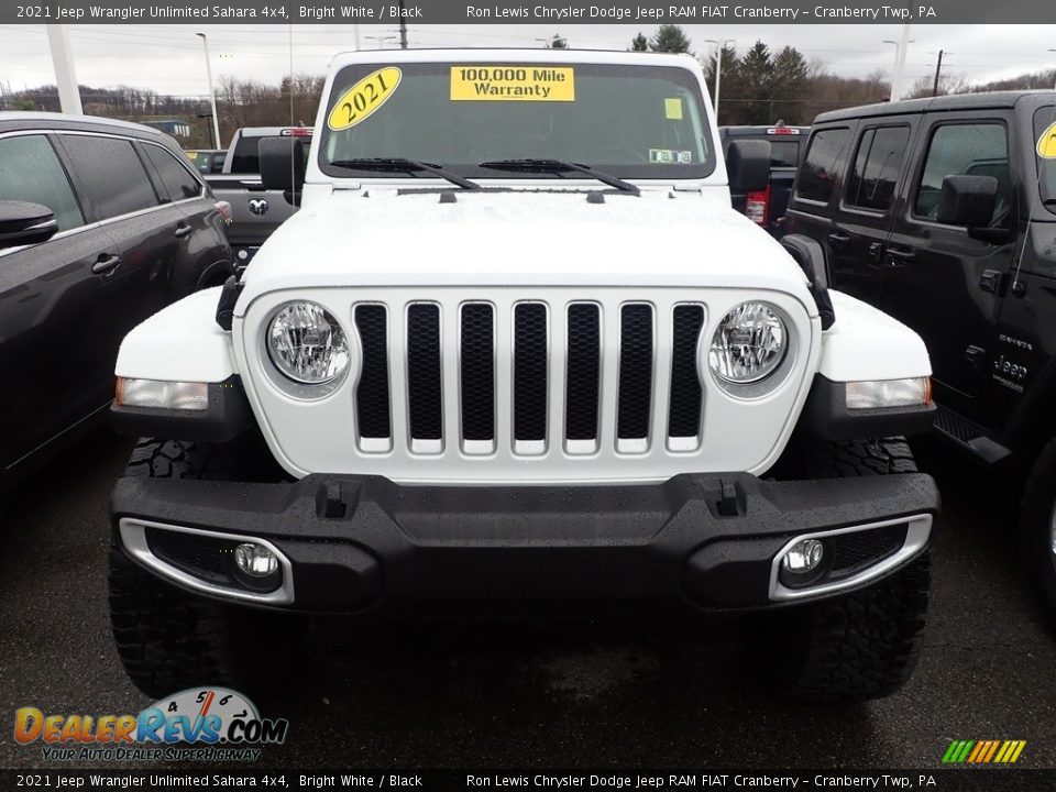 2021 Jeep Wrangler Unlimited Sahara 4x4 Bright White / Black Photo #2