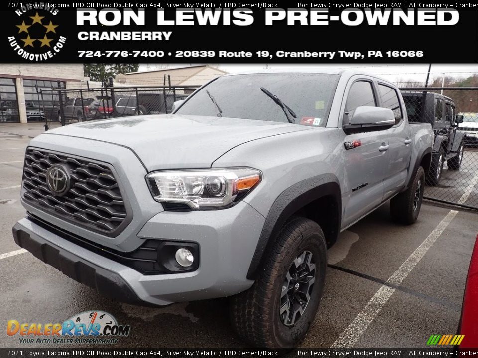 2021 Toyota Tacoma TRD Off Road Double Cab 4x4 Silver Sky Metallic / TRD Cement/Black Photo #1