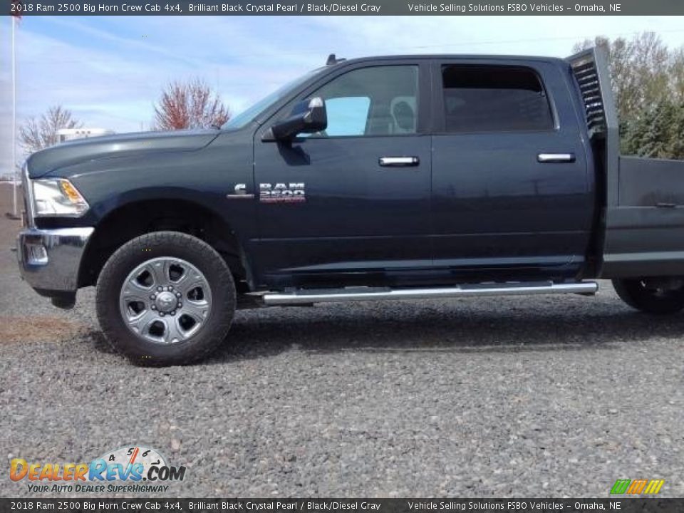 2018 Ram 2500 Big Horn Crew Cab 4x4 Brilliant Black Crystal Pearl / Black/Diesel Gray Photo #2