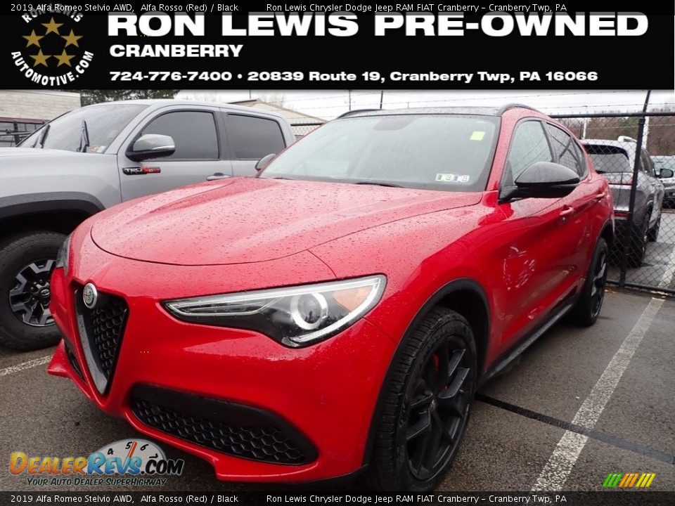 2019 Alfa Romeo Stelvio AWD Alfa Rosso (Red) / Black Photo #1