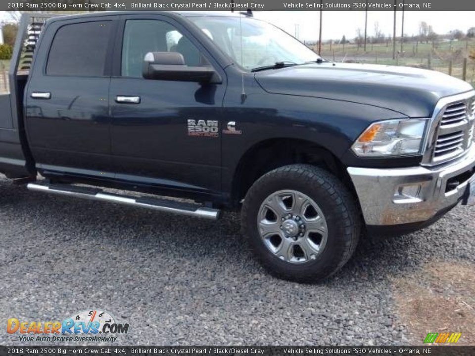 2018 Ram 2500 Big Horn Crew Cab 4x4 Brilliant Black Crystal Pearl / Black/Diesel Gray Photo #6