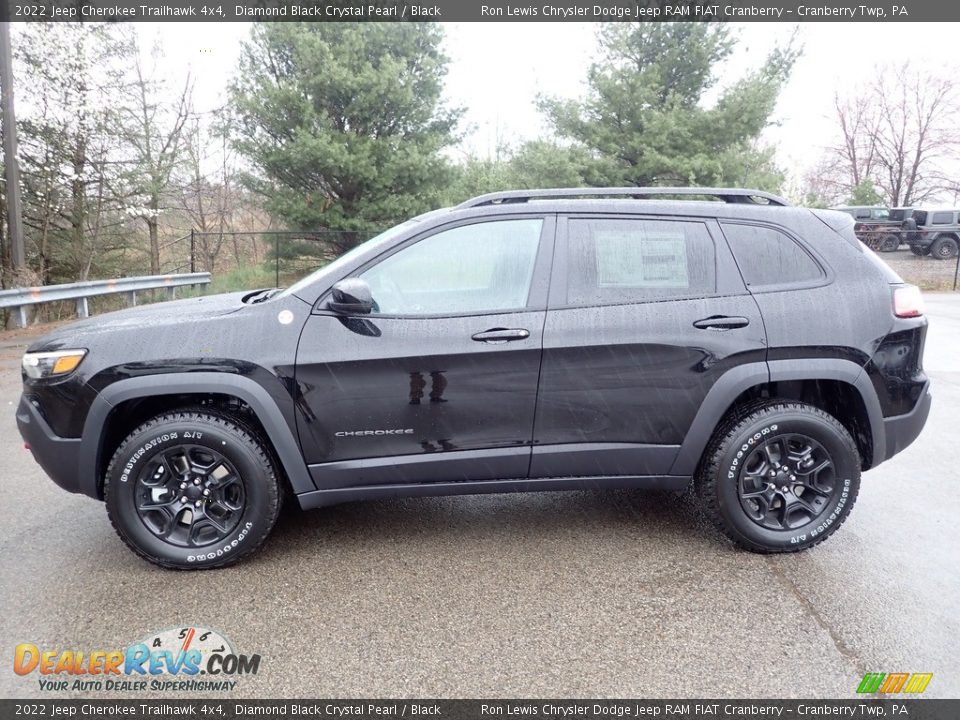 Diamond Black Crystal Pearl 2022 Jeep Cherokee Trailhawk 4x4 Photo #2