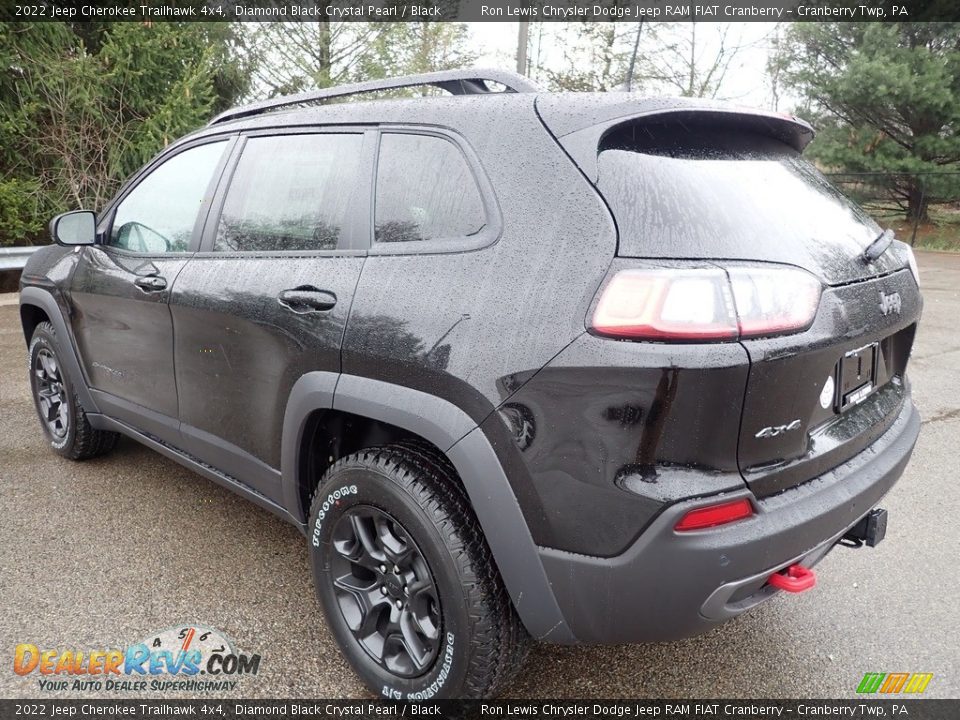 2022 Jeep Cherokee Trailhawk 4x4 Diamond Black Crystal Pearl / Black Photo #3