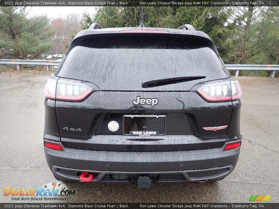 2022 Jeep Cherokee Trailhawk 4x4 Diamond Black Crystal Pearl / Black Photo #4