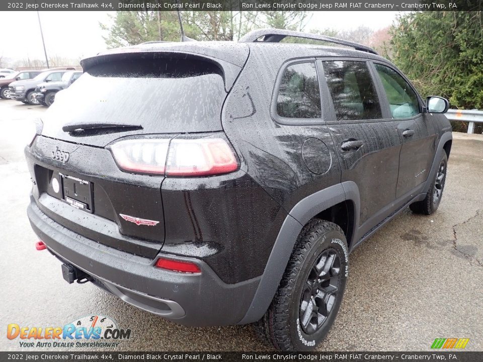 2022 Jeep Cherokee Trailhawk 4x4 Diamond Black Crystal Pearl / Black Photo #5