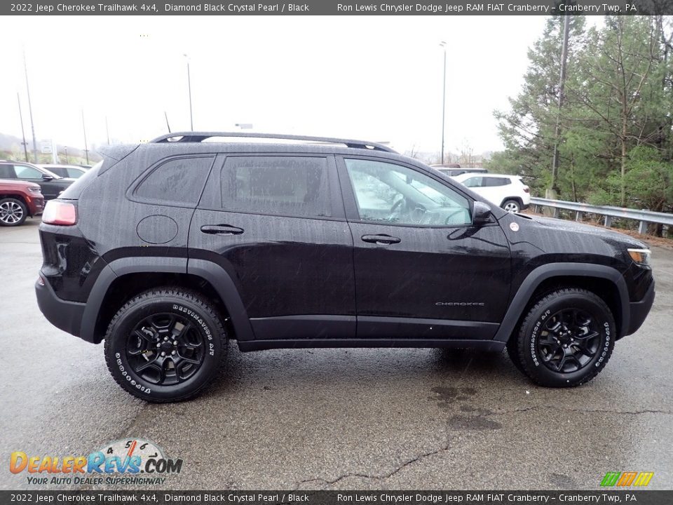 2022 Jeep Cherokee Trailhawk 4x4 Diamond Black Crystal Pearl / Black Photo #6