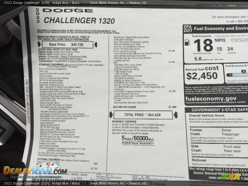 2022 Dodge Challenger 1320 Indigo Blue / Black Photo #28