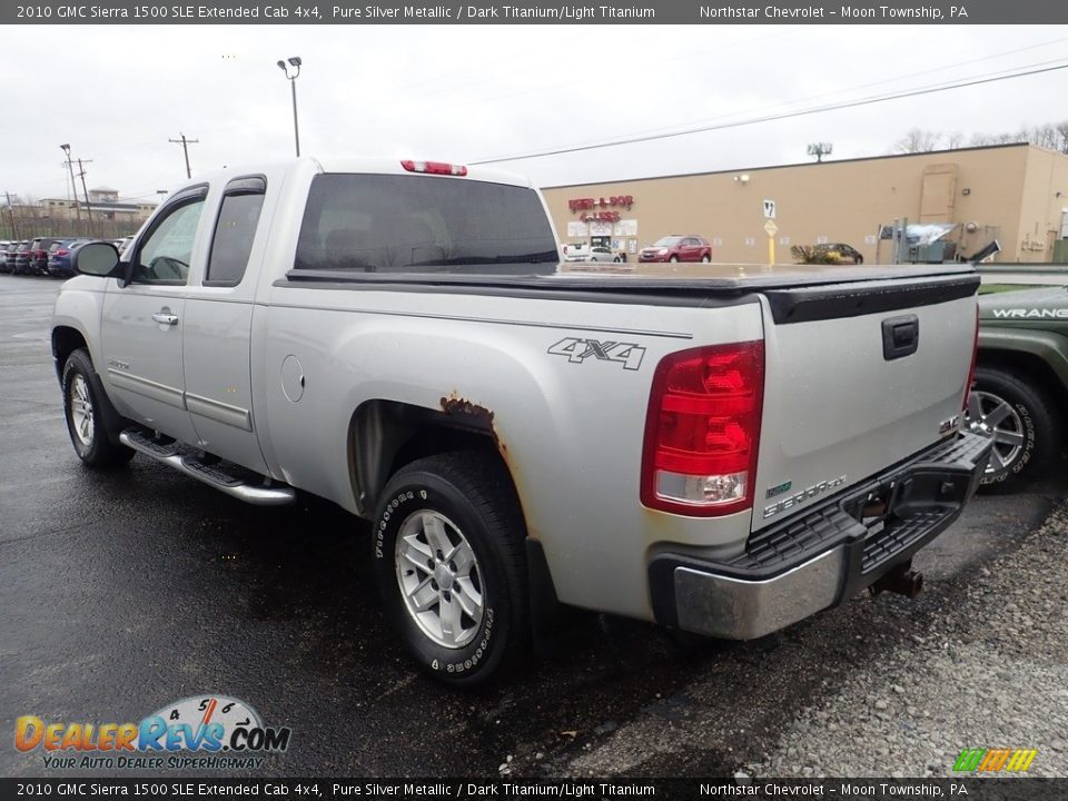 2010 GMC Sierra 1500 SLE Extended Cab 4x4 Pure Silver Metallic / Dark Titanium/Light Titanium Photo #3