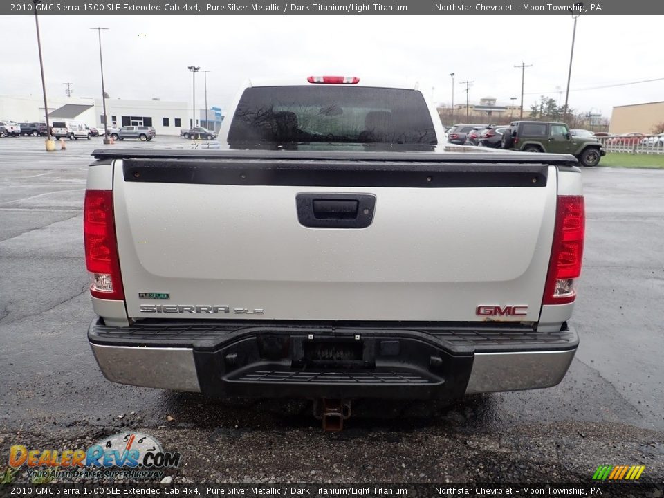 2010 GMC Sierra 1500 SLE Extended Cab 4x4 Pure Silver Metallic / Dark Titanium/Light Titanium Photo #4