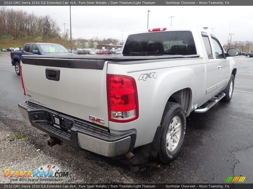 2010 GMC Sierra 1500 SLE Extended Cab 4x4 Pure Silver Metallic / Dark Titanium/Light Titanium Photo #5