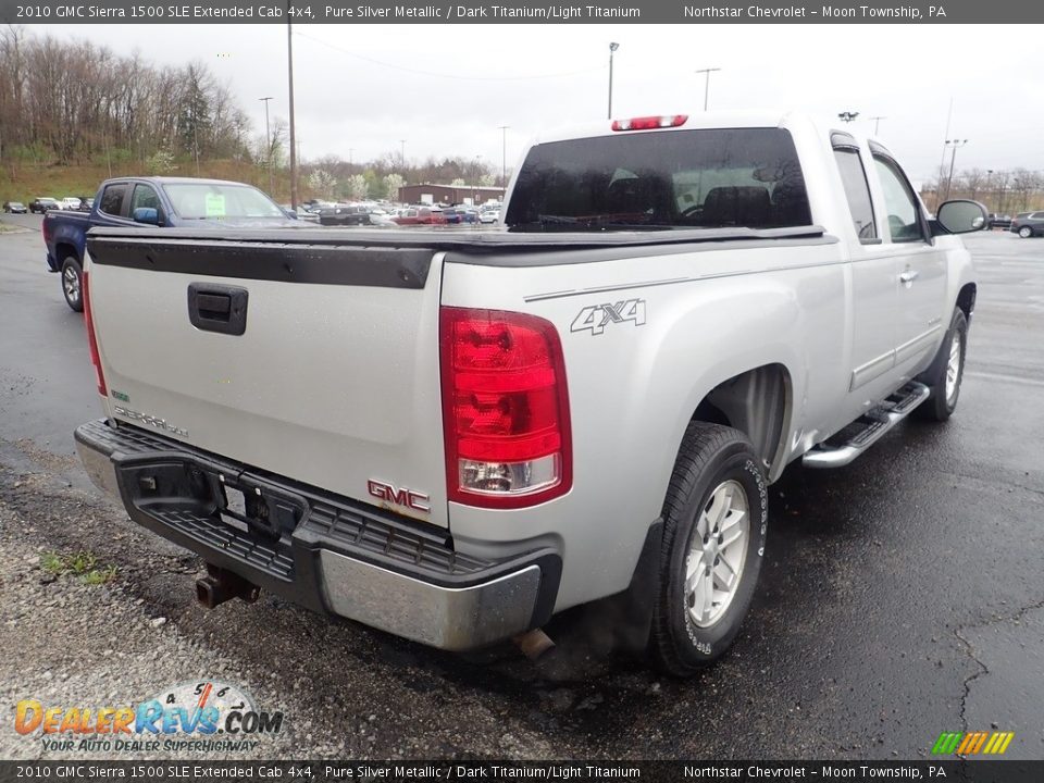 2010 GMC Sierra 1500 SLE Extended Cab 4x4 Pure Silver Metallic / Dark Titanium/Light Titanium Photo #5