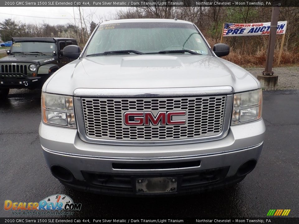 2010 GMC Sierra 1500 SLE Extended Cab 4x4 Pure Silver Metallic / Dark Titanium/Light Titanium Photo #8