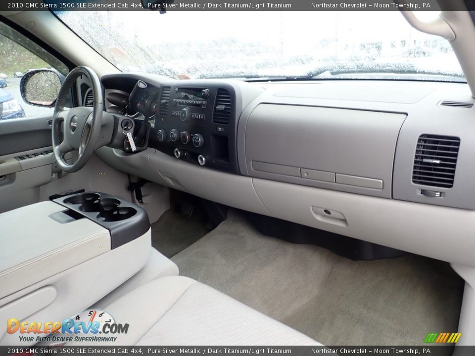 2010 GMC Sierra 1500 SLE Extended Cab 4x4 Pure Silver Metallic / Dark Titanium/Light Titanium Photo #11