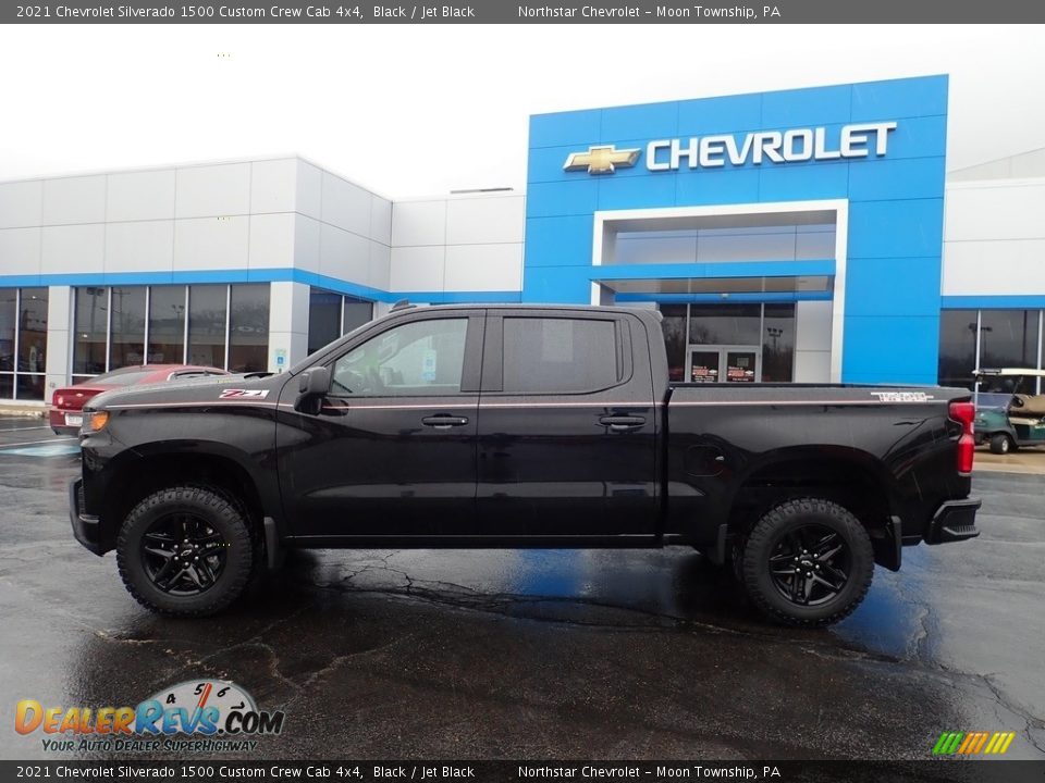 2021 Chevrolet Silverado 1500 Custom Crew Cab 4x4 Black / Jet Black Photo #3