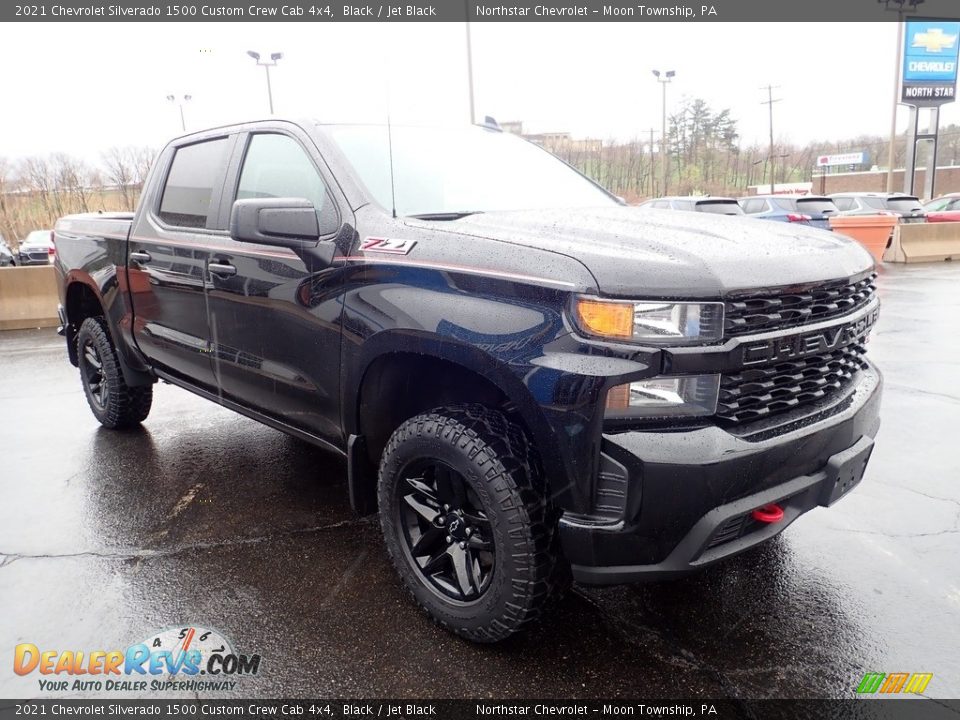 2021 Chevrolet Silverado 1500 Custom Crew Cab 4x4 Black / Jet Black Photo #10