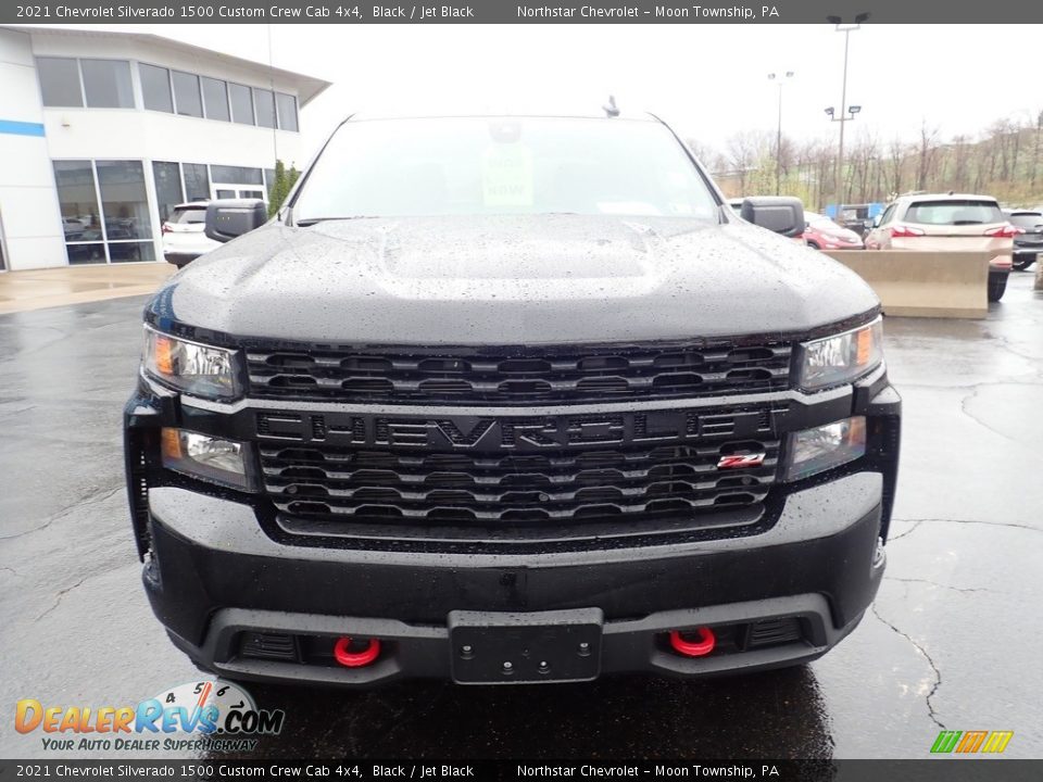 2021 Chevrolet Silverado 1500 Custom Crew Cab 4x4 Black / Jet Black Photo #12