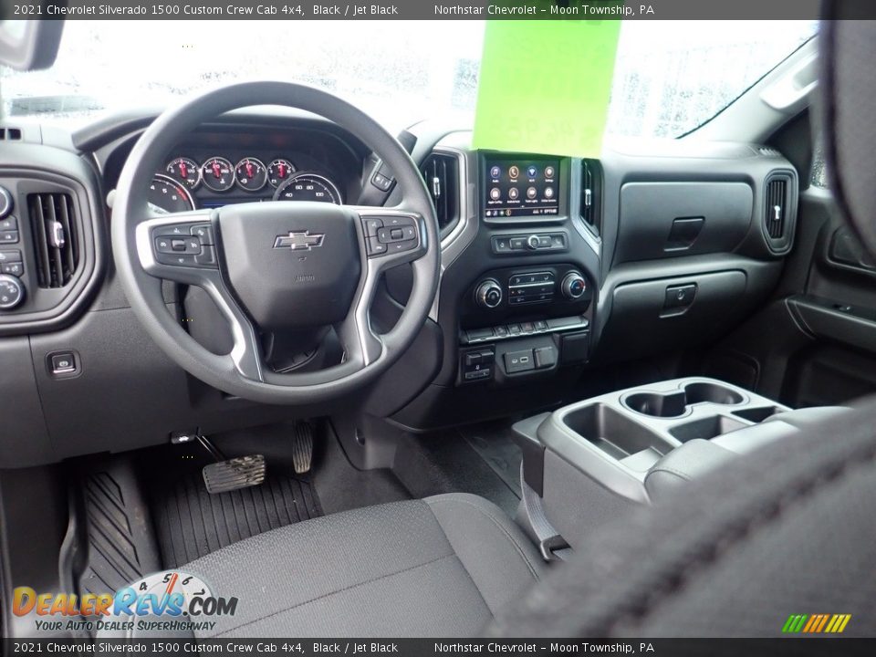 2021 Chevrolet Silverado 1500 Custom Crew Cab 4x4 Black / Jet Black Photo #22
