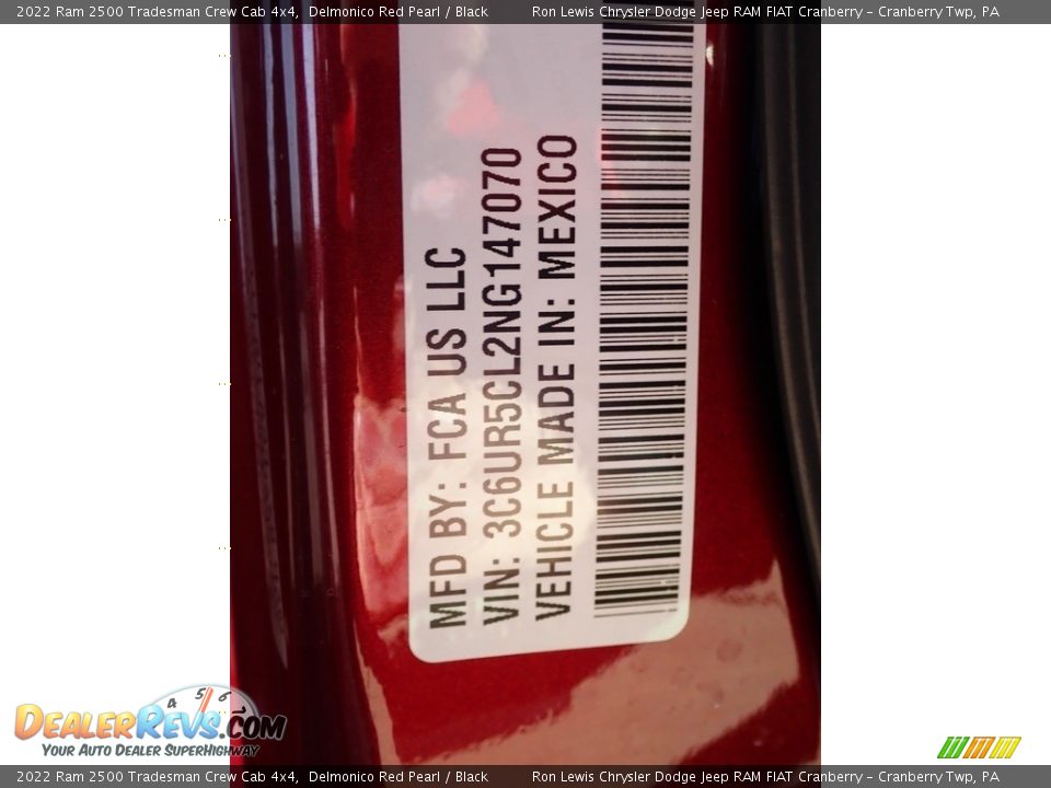2022 Ram 2500 Tradesman Crew Cab 4x4 Delmonico Red Pearl / Black Photo #18