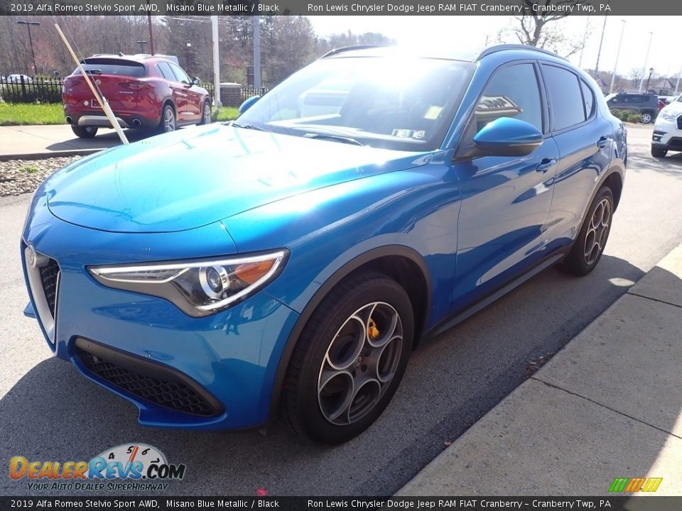 2019 Alfa Romeo Stelvio Sport AWD Misano Blue Metallic / Black Photo #4