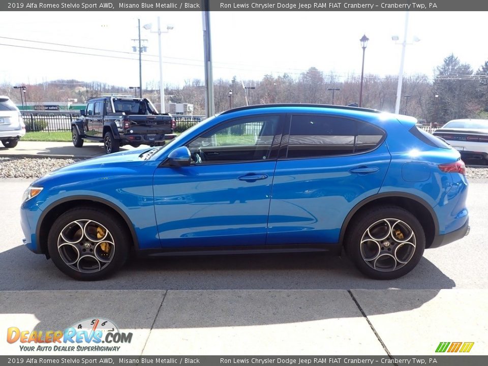 2019 Alfa Romeo Stelvio Sport AWD Misano Blue Metallic / Black Photo #5