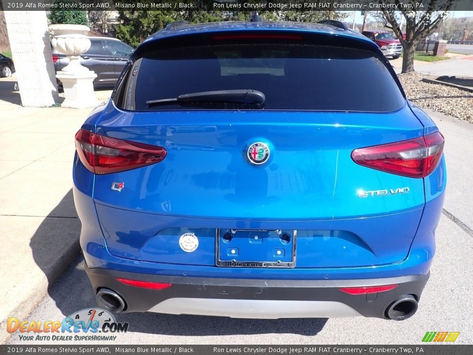 2019 Alfa Romeo Stelvio Sport AWD Misano Blue Metallic / Black Photo #7