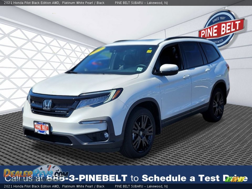 2021 Honda Pilot Black Edition AWD Platinum White Pearl / Black Photo #1