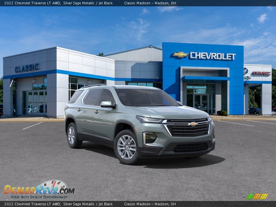 2022 Chevrolet Traverse LT AWD Silver Sage Metallic / Jet Black Photo #1