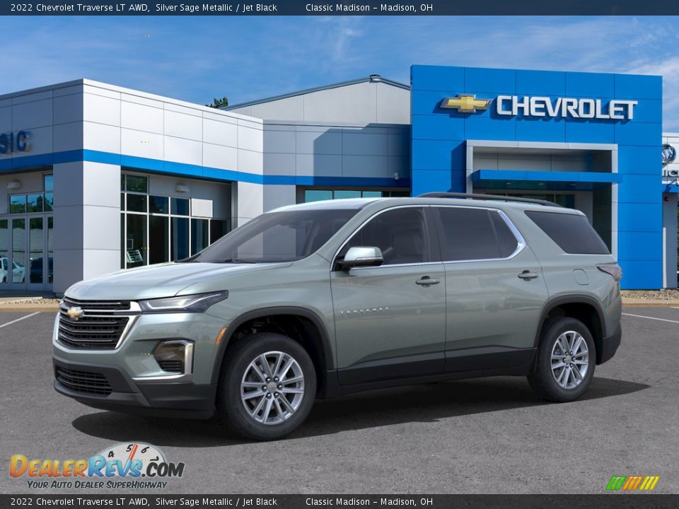 2022 Chevrolet Traverse LT AWD Silver Sage Metallic / Jet Black Photo #2