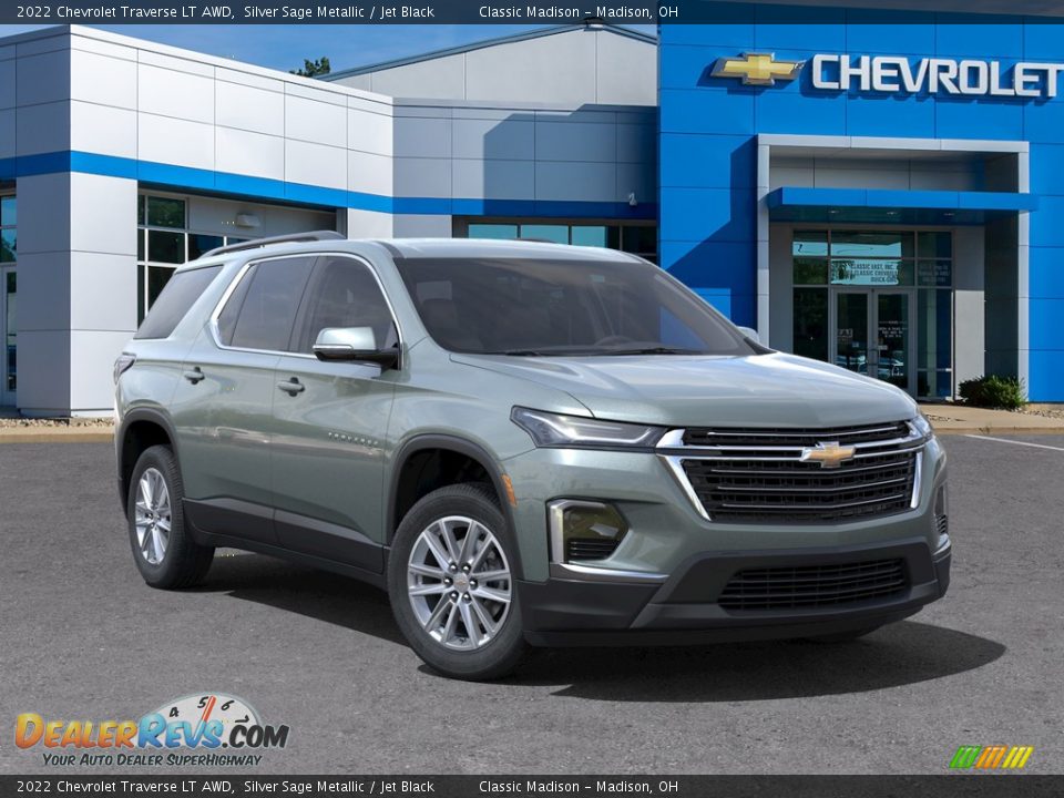 2022 Chevrolet Traverse LT AWD Silver Sage Metallic / Jet Black Photo #7